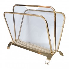 Polished brass magazine rack